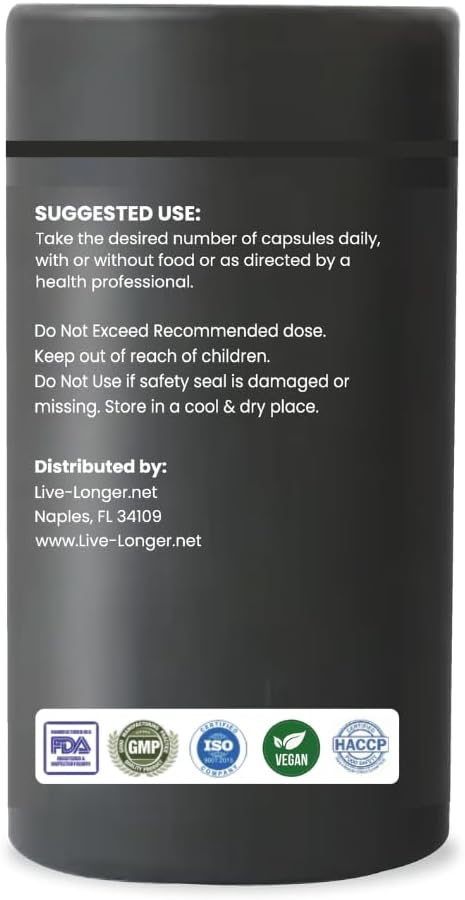 80mg Calcium Alpha-ketoglutarate (Ca-Akg) per 2 Capsule Serving by Live-Longer.net