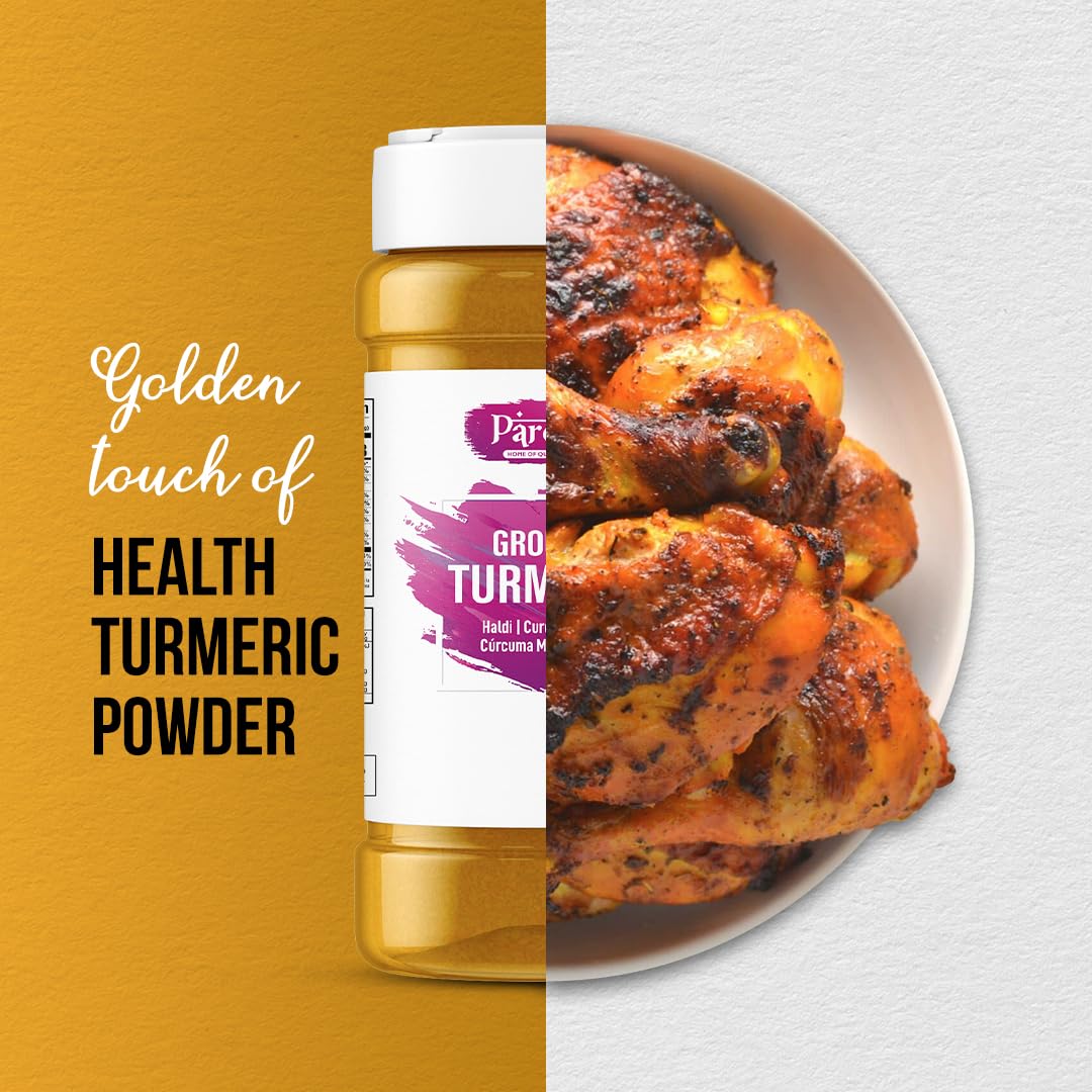8.11 OZ Pardesi Turmeric Root Powder - 100% Pure Curcumin Ground - Non GMO Indian Turmeric Powder with Shaker Jar - Vegan & Gluten Friendly - Salt Free