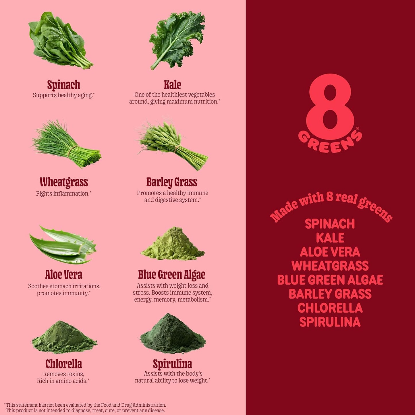8Greens Super Greens Gummies | Organic Superfood Gummy for Metabolism, Immunity & Focus | Digestive Health Enzymes | Chlorella, Spirulina, Aloe Vera | Apple Flavor | 200 Count