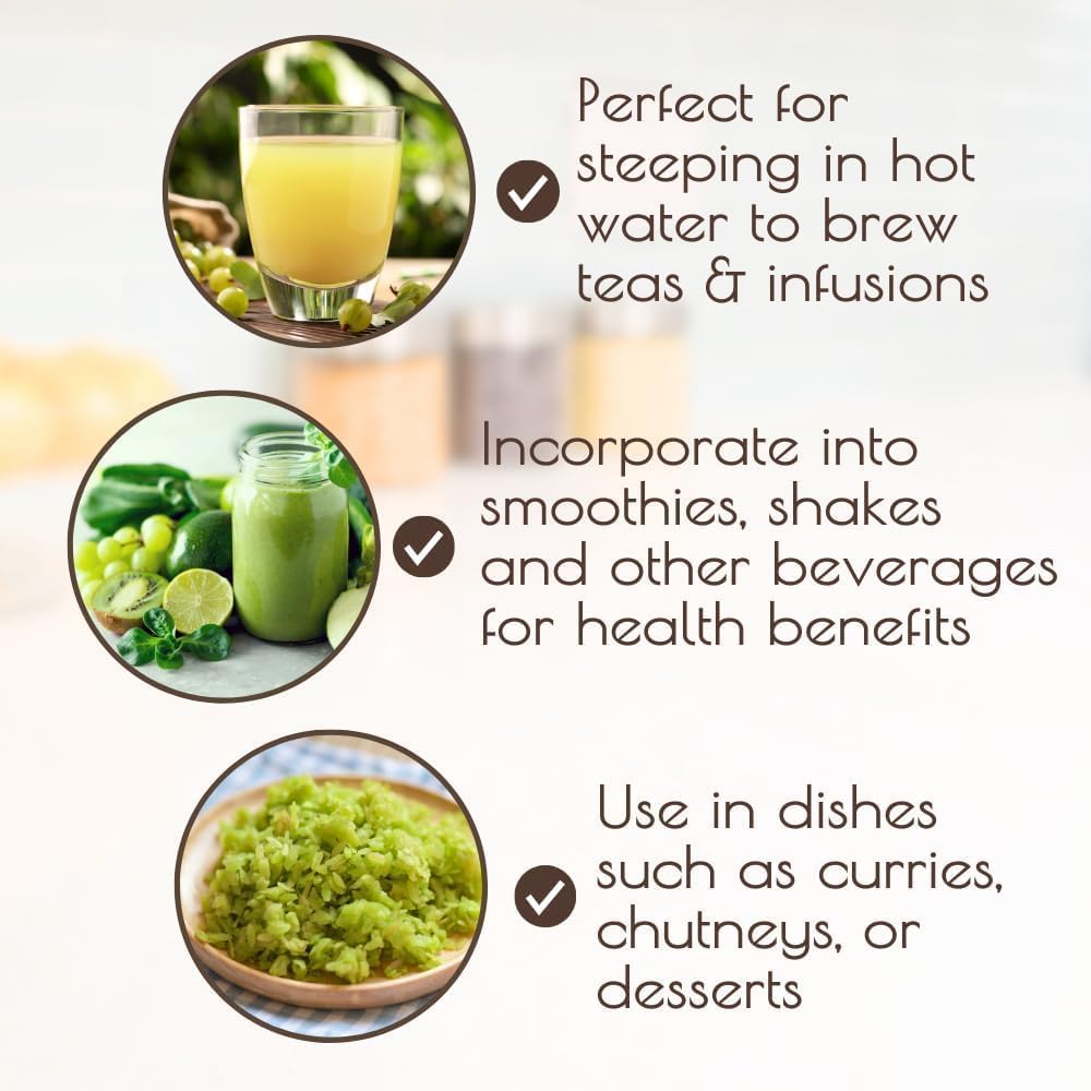 8oz Darsa Organics Amla Powder: Rich in Vitamin C & Antioxidants for Hair, Skin & Immunity - Pure Indian Gooseberry Plant Powder for Tea, Smoothies & Masks