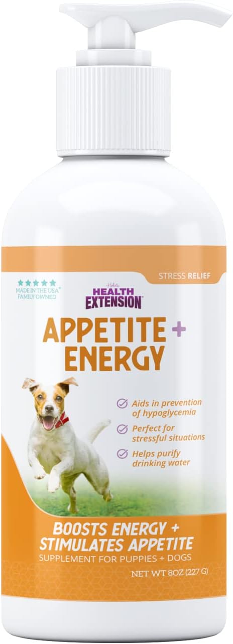 8oz Health Extension Stress Relief Supplement for Dogs with Appetite & Energy Boost - Prevents Hypoglycemia, Enriched with Vitamin B