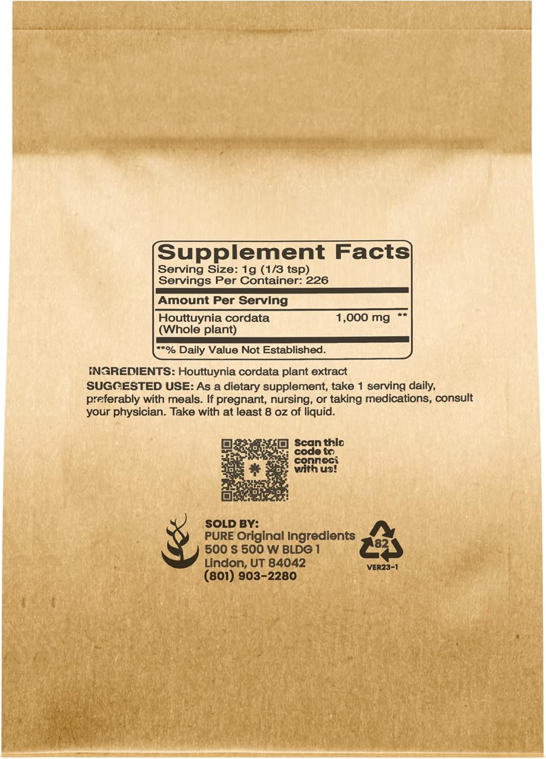 8oz Houttuynia Cordata Herbal Supplement with Pure Original Ingredients for Heart Health - Traditional Asian Fish Mint Leaf