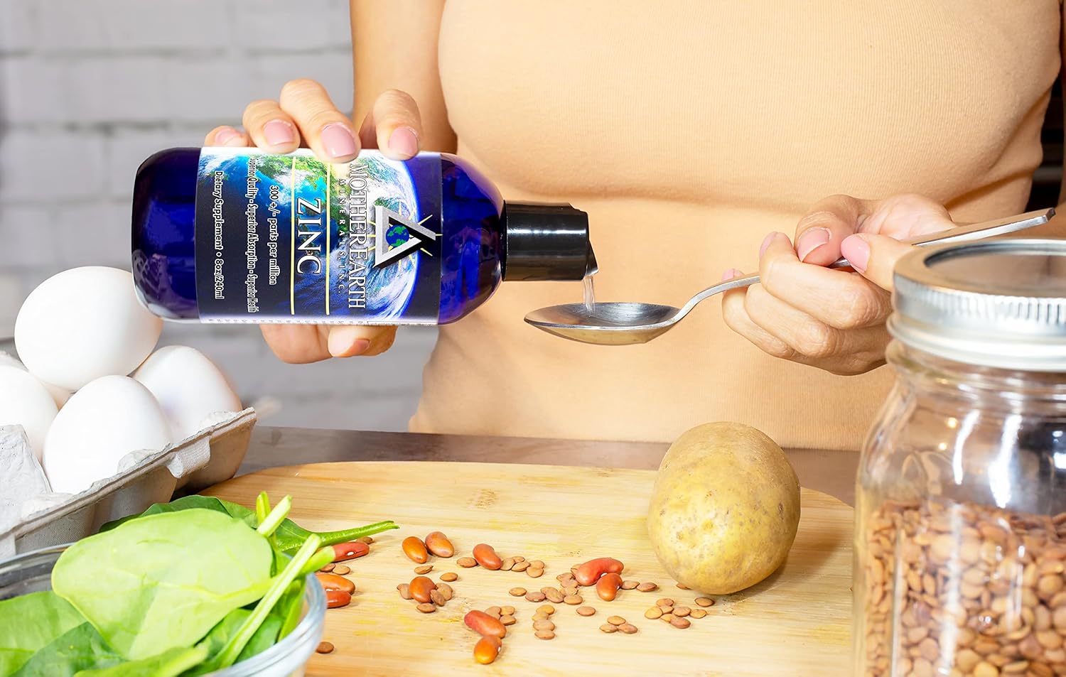 8oz Mother Earth Minerals Zinc - Antioxidant for Vitamins Absorption, Supports Growth & Tissue Health - 96 Servings