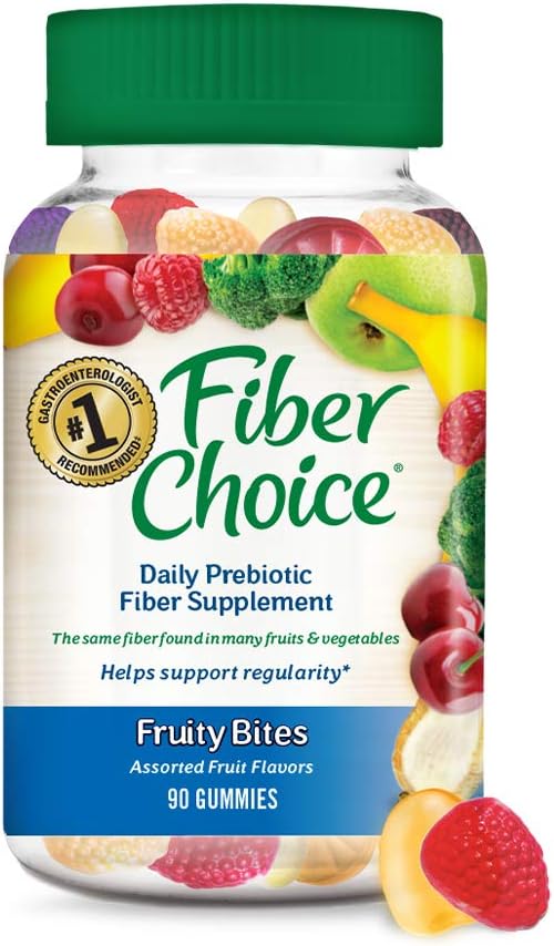 90 Assorted Fruit Fiber Choice Gummies for Daily Digestive Health