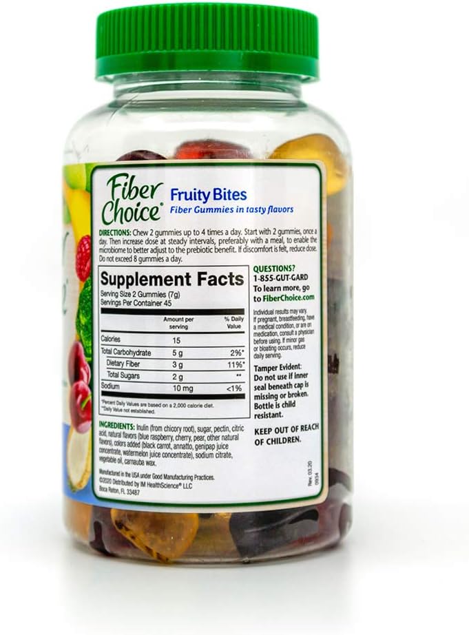 90 Assorted Fruit Fiber Choice Gummies for Daily Digestive Health