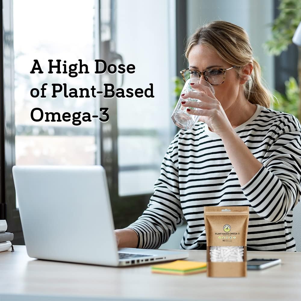 90 Capsules Doctors Scientific DSO Vegan Algae Omega 3 Supplement - Plant Based EPA & DHA Fatty Acids - Eco-Friendly USA-Made