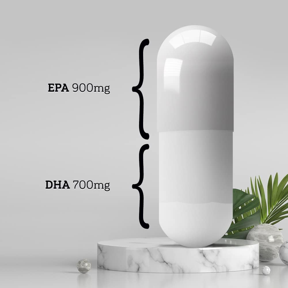 90 Capsules Doctors Scientific DSO Vegan Algae Omega 3 Supplement - Plant Based EPA & DHA Fatty Acids - Eco-Friendly USA-Made
