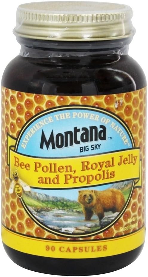 90 Capsules of Montana Bee Pollen Royal Jelly and Propolis Supplement