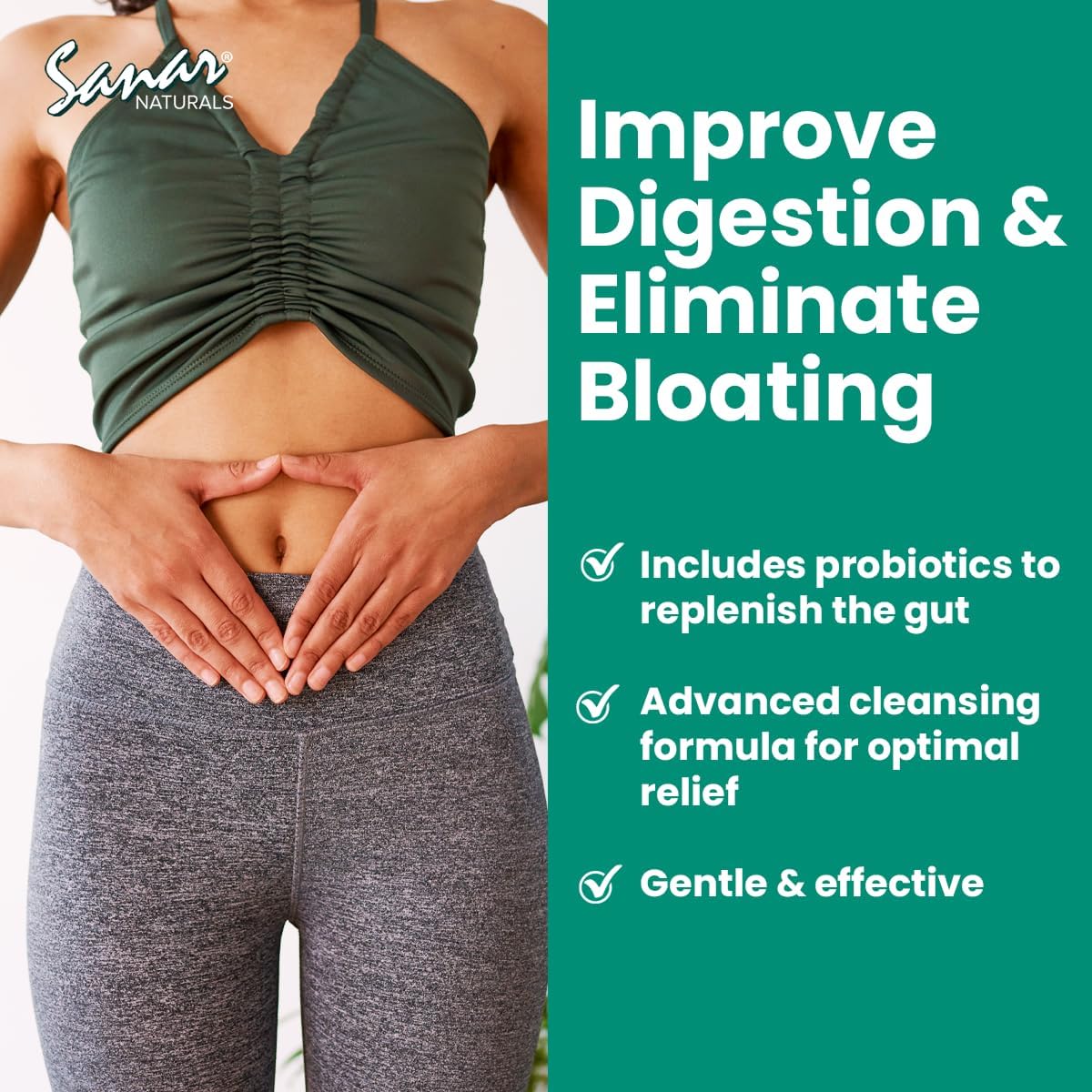 90 Capsules of Sanar Naturals Colon Cleanser (2 Pack) - Dietary Fiber, Herbal & Probiotics Blend for Digestive Support - Colon Cleanse Supplement for Women & Men