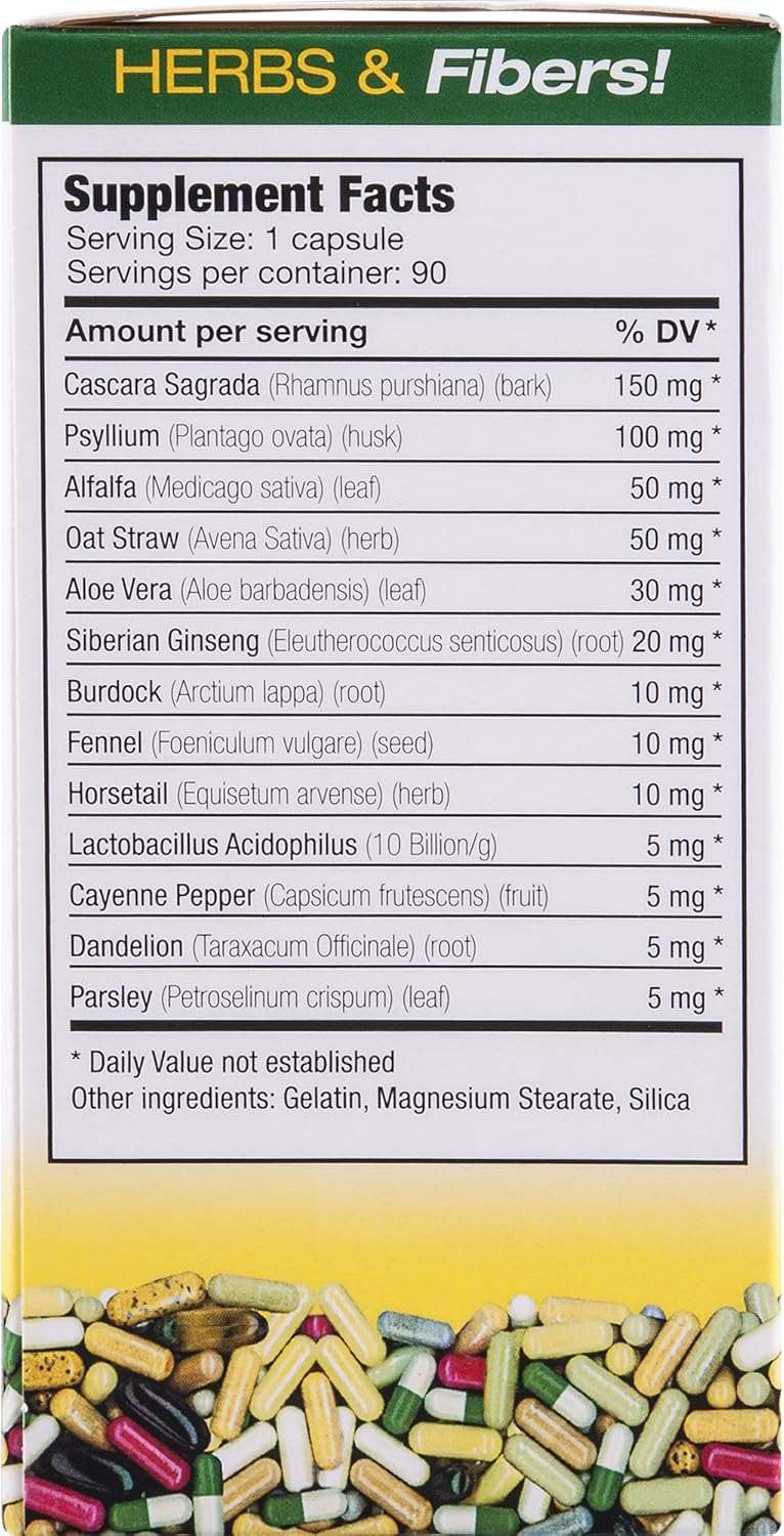 90 Capsules of Sanar Naturals Colon Cleanser (2 Pack) - Dietary Fiber, Herbal & Probiotics Blend for Digestive Support - Colon Cleanse Supplement for Women & Men