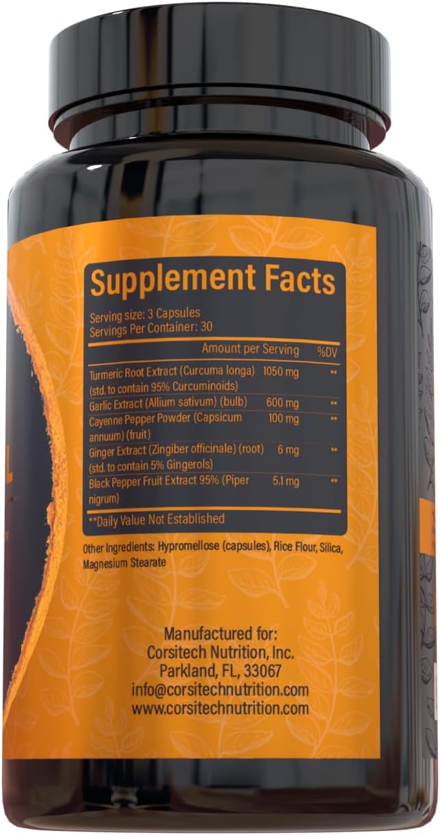 90 Count Bright Nutrients Curry Pill Dietary Supplement with High-Curcumin Turmeric, Garlic, Ginger, Cayenne, and Black Pepper