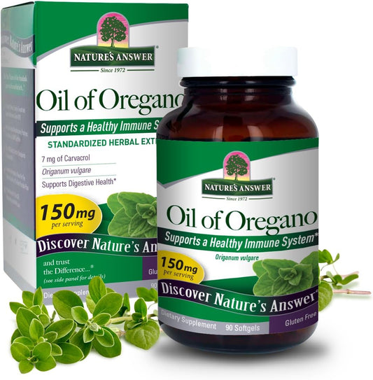 90-Count Nature's Answer Oil of Oregano Softgel Capsules | Immune Support & Digestive Health Booster