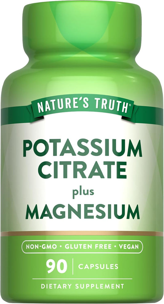 90 Count Nature's Truth Potassium Magnesium Citrate Capsules - Vegan, Non-GMO & Gluten Free