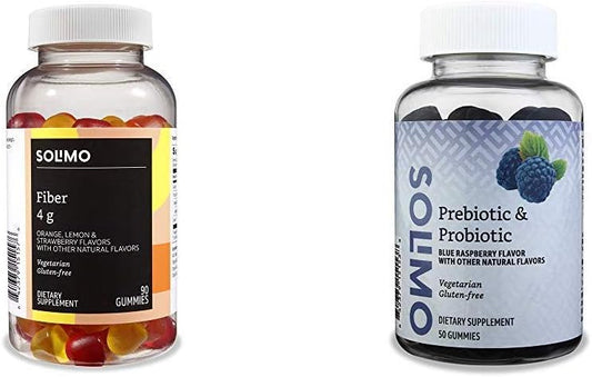 90 Count Solimo Basics Digestive Health and Probiotic Gummies for Gut Health