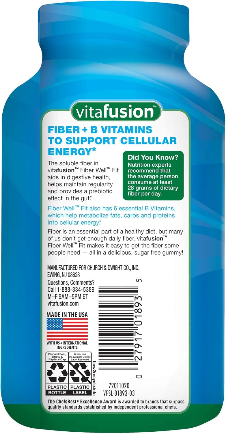 90-Count Vitafusion Fiber Well Fit Gummies & Extra Strength Vitamin B12 Gummy Vitamins for Energy Support