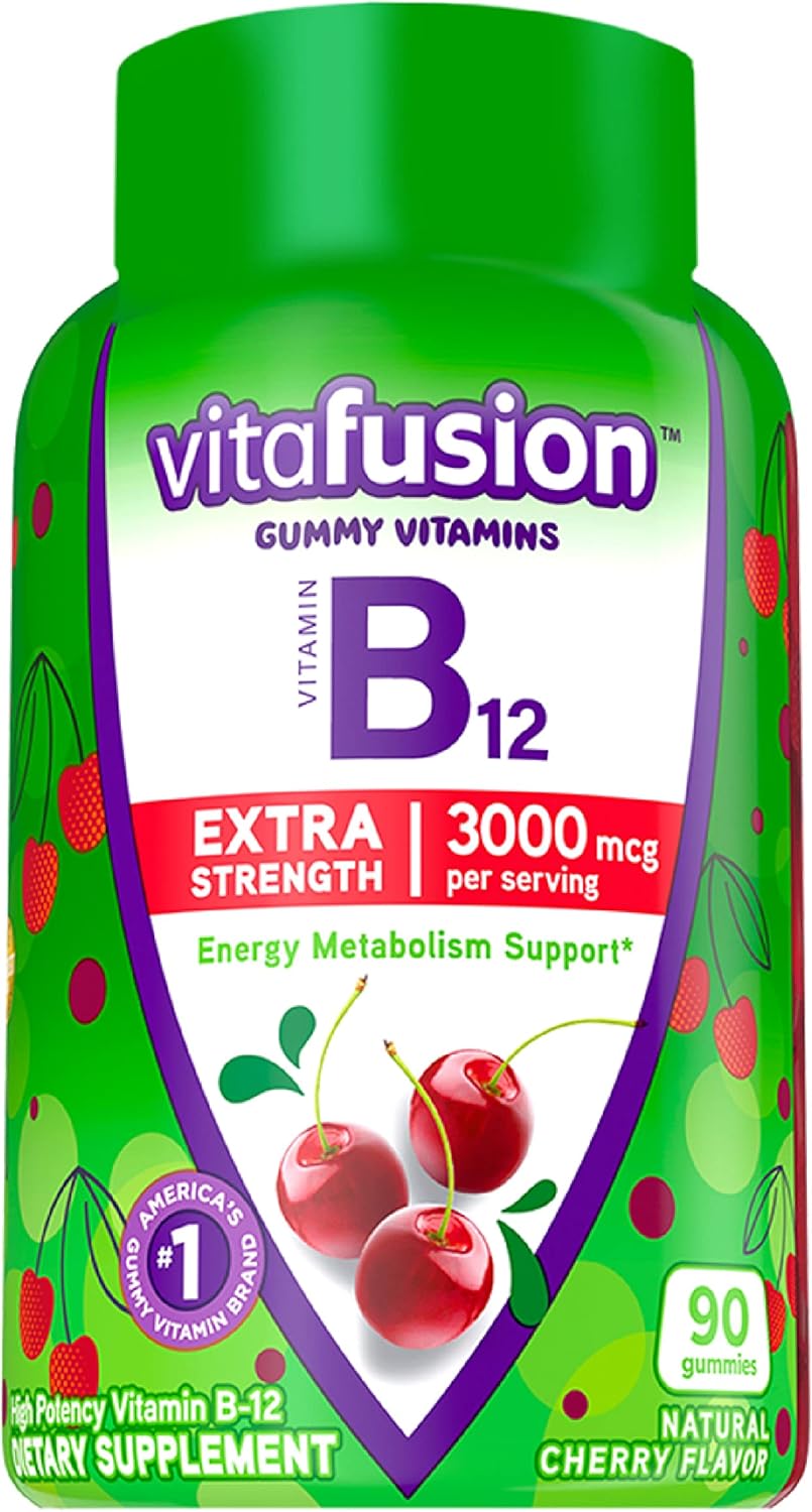 90-Count Vitafusion Fiber Well Fit Gummies & Extra Strength Vitamin B12 Gummy Vitamins for Energy Support