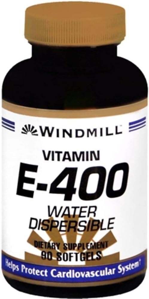 90 Count Windmill Vitamin E Softgels 400 IU Water Dispersible with Windmill