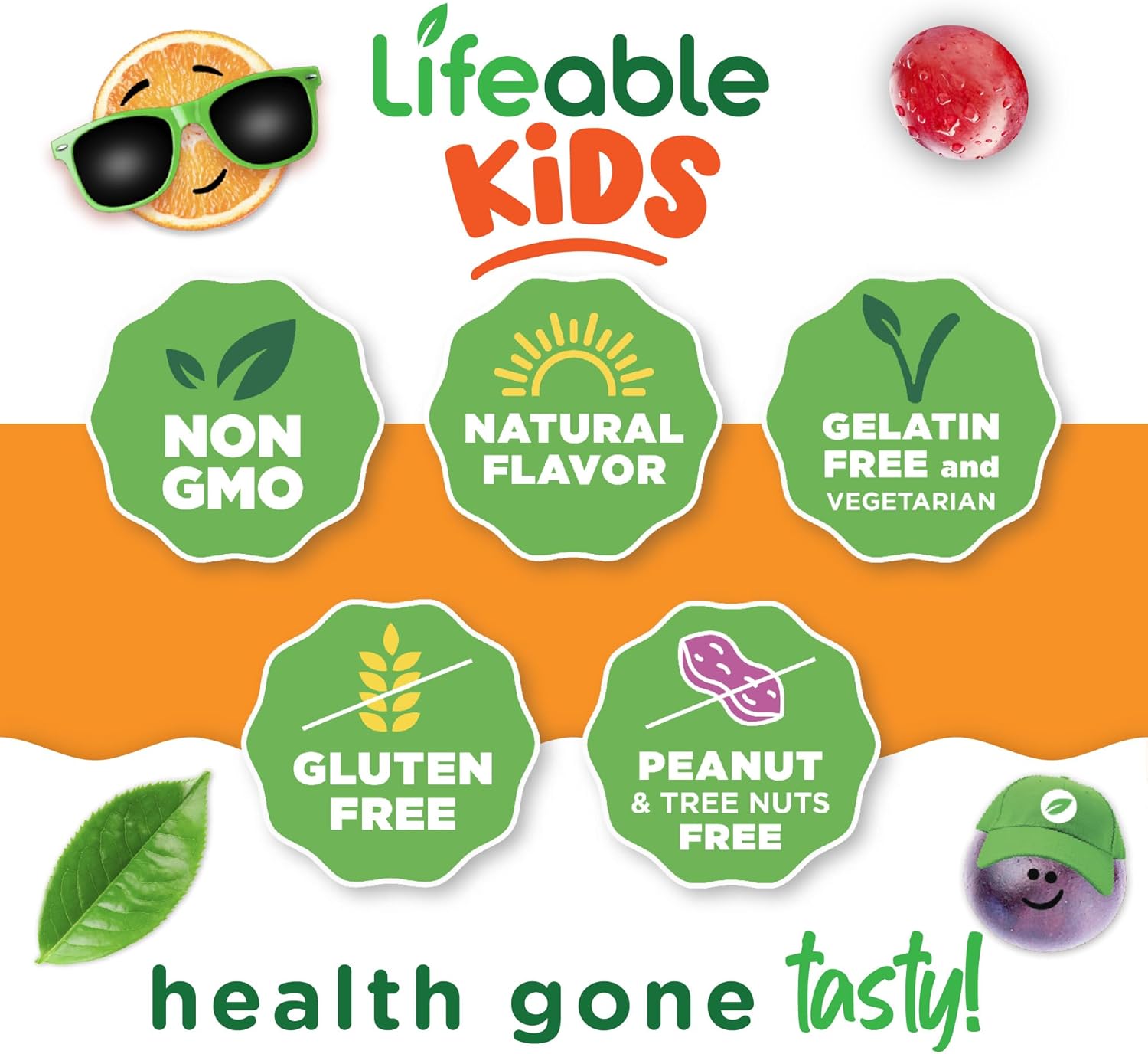 90 Kids Probiotic Gummies with 2 Billion CFU for Gut, Digestive, and Immune Health by Lifeable