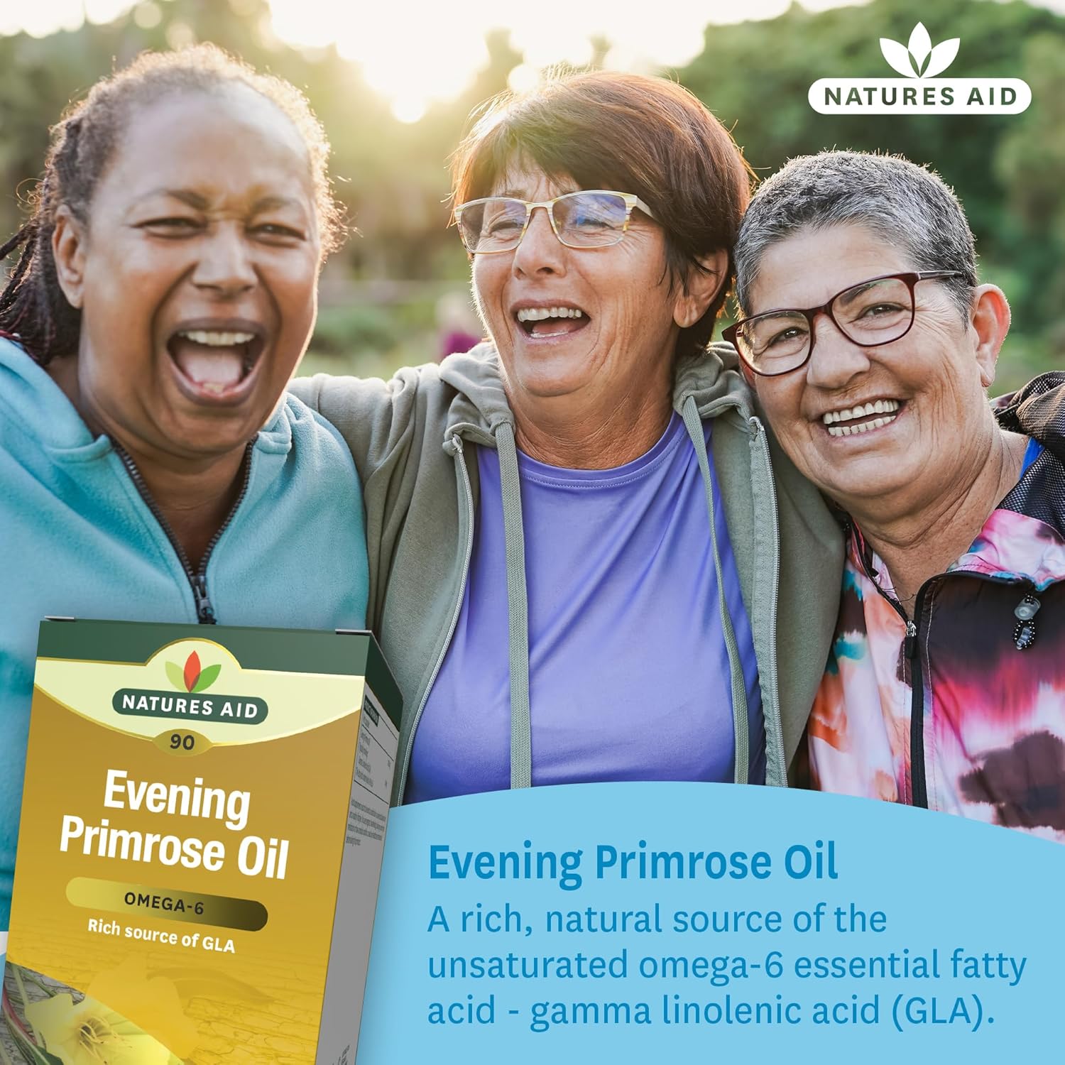90-Pack Natures Aid Organic Evening Primrose Oil Capsules for Health and Wellness