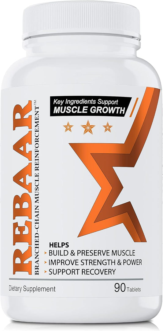 90 REBAAR BCAA Capsules by BELDT Labs - Keto Friendly Essential Amino Acids for Energy, Recovery, and Muscle Growth