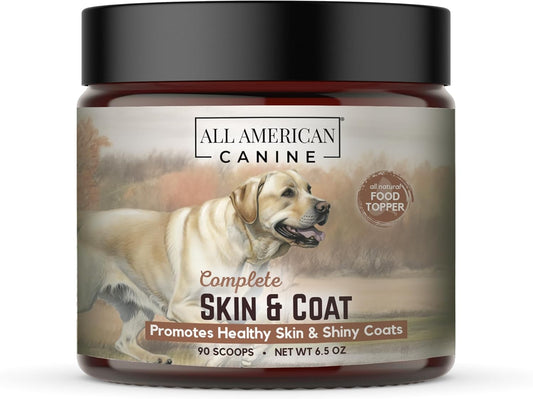 90 Servings All American Canine Skin & Coat Natural Protein Powder Supplement