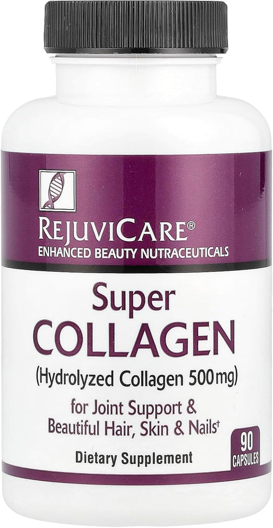 90 Servings of Rejuvicare Super Collagen Capsules for Beauty, Healthy Joints, Hair, Skin, & Nails - Multi