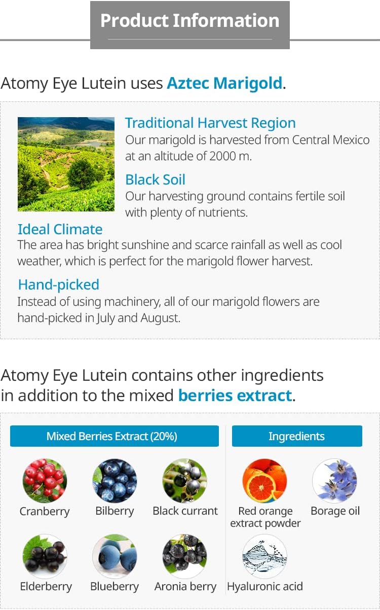 90 Softgels ATOMY Eye Lutein Multi-Nutrient Complex Formula for Optimal Eye Health