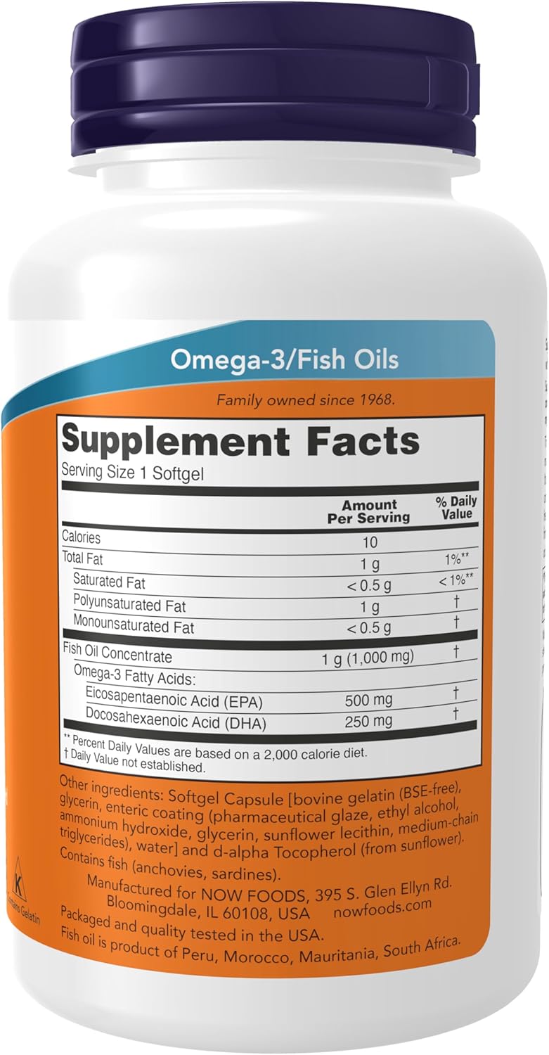 90 Softgels NOW Foods Ultra Omega-3 Supplements, Molecularly Distilled and Enteric Coated