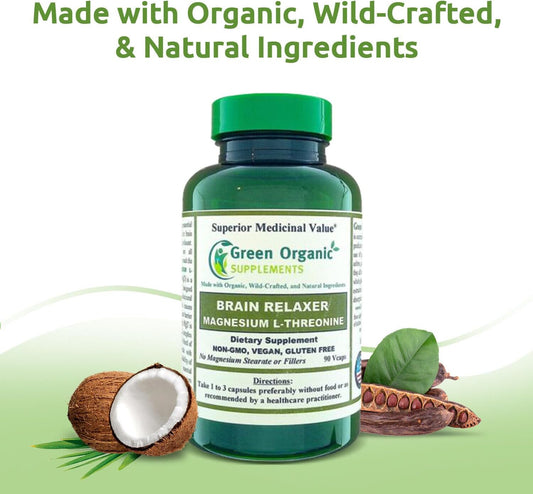 90 VCaps Green Organic Magnesium L-Threonine Supplement