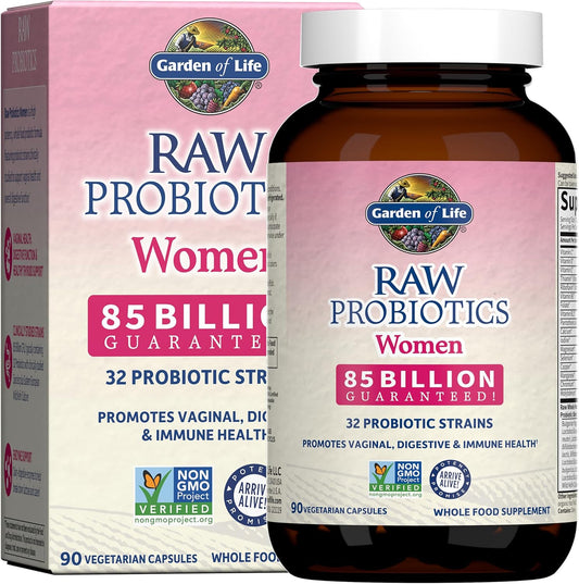 90 Vegetarian Capsules Garden of Life RAW Probiotics Women - Gut Health Supplement