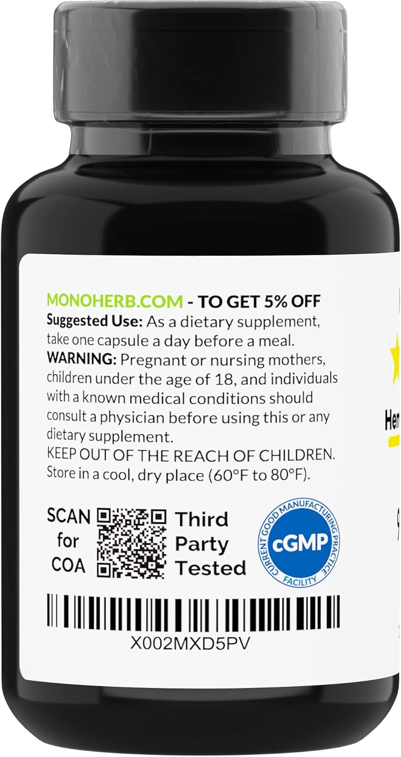 90 Vegetarian Capsules of MONOHERB Heme Iron Polypeptide 11 mg - Iron Supplement Complex for Enhanced Absorption
