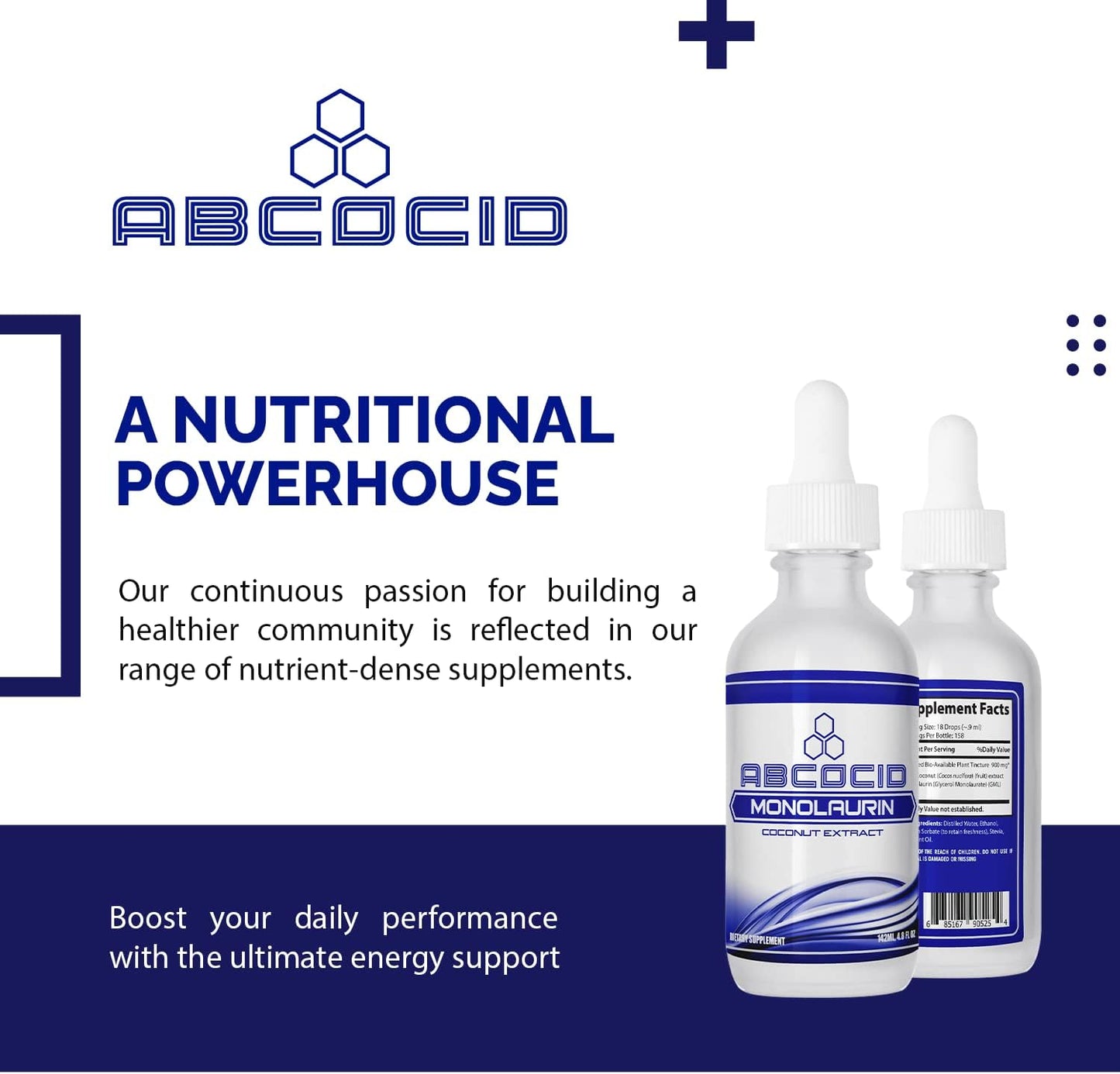 900 mg Monolaurin Liquid Extract - 4.8 Oz, 158 Servings, Made in USA - Quick Absorption, Potent Ingredients - Non-GMO, GMP Certified