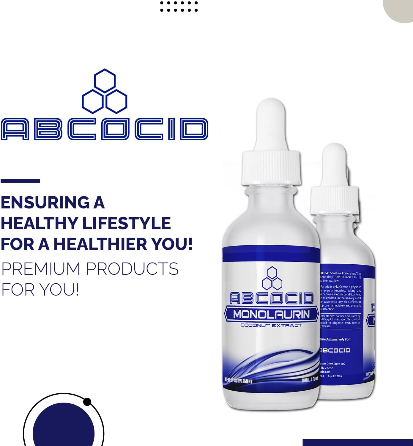 900 mg Monolaurin Liquid Extract - 4.8 Oz, 158 Servings, Made in USA - Quick Absorption, Potent Ingredients - Non-GMO, GMP Certified