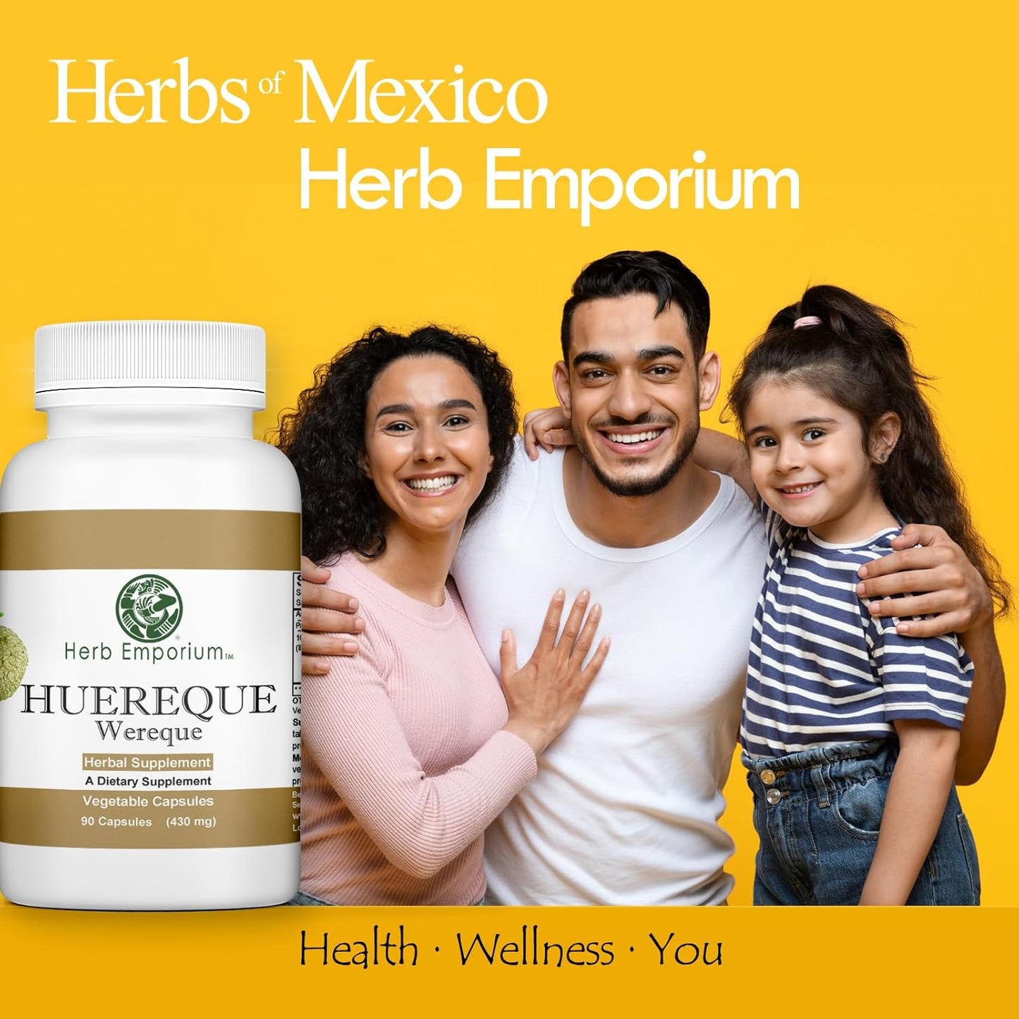90ct. Huereque Capsules from Herbs of Mexico - Natural herbal supplement for various health benefits