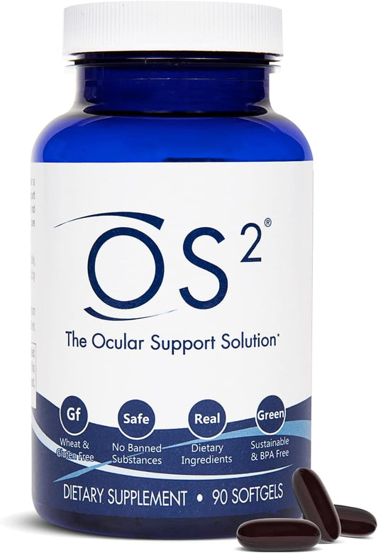 90ct Nugevity OS2 Eye Vitamins with AREDS2, Vitamin A, C, Zinc, Omega-3, Lutein, and Zeaxanthin for Macular Health, Dry Eye, and Night Vision Support