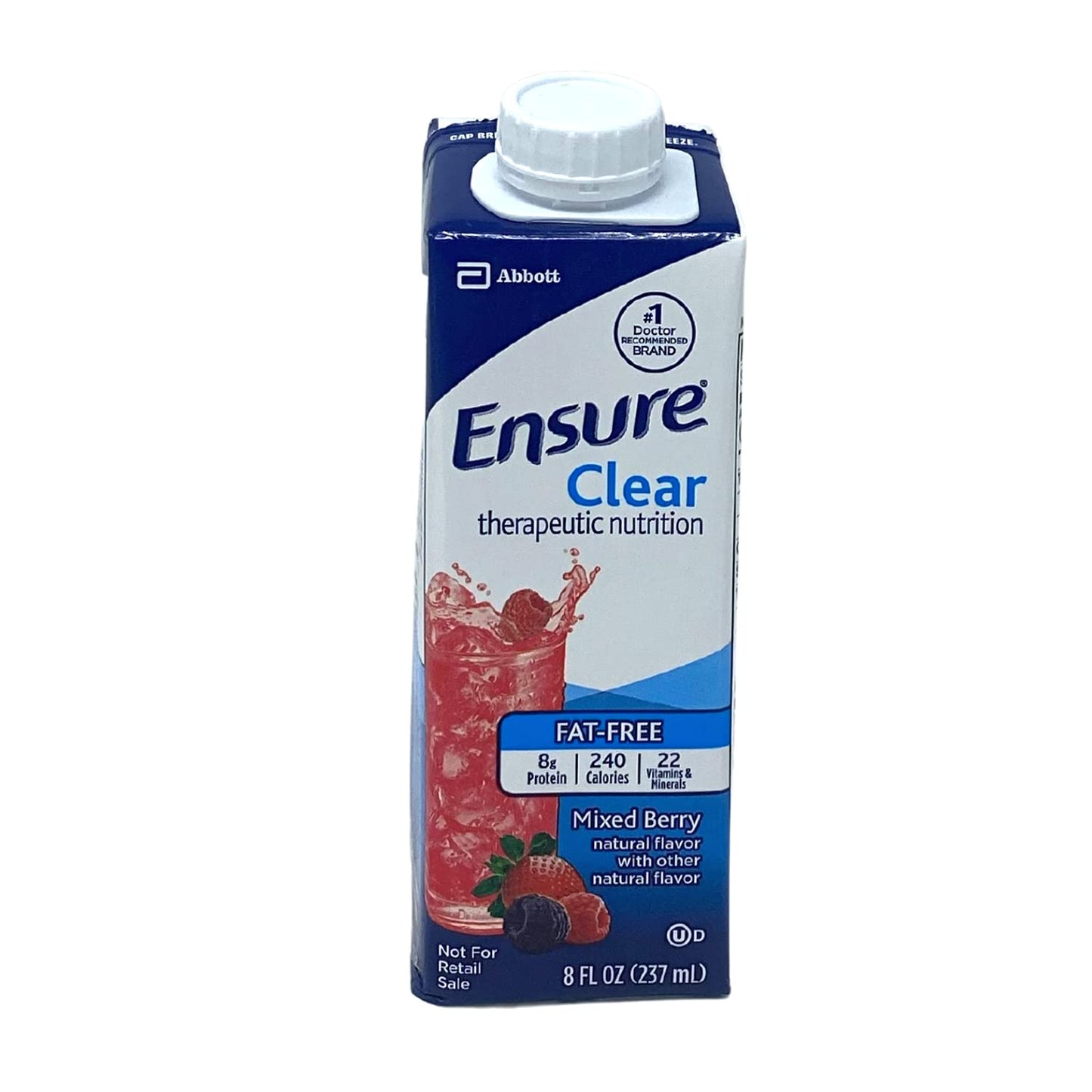 Abbott Ensure Clear Mixed Berry Drink, 8oz Carton - Case of 24