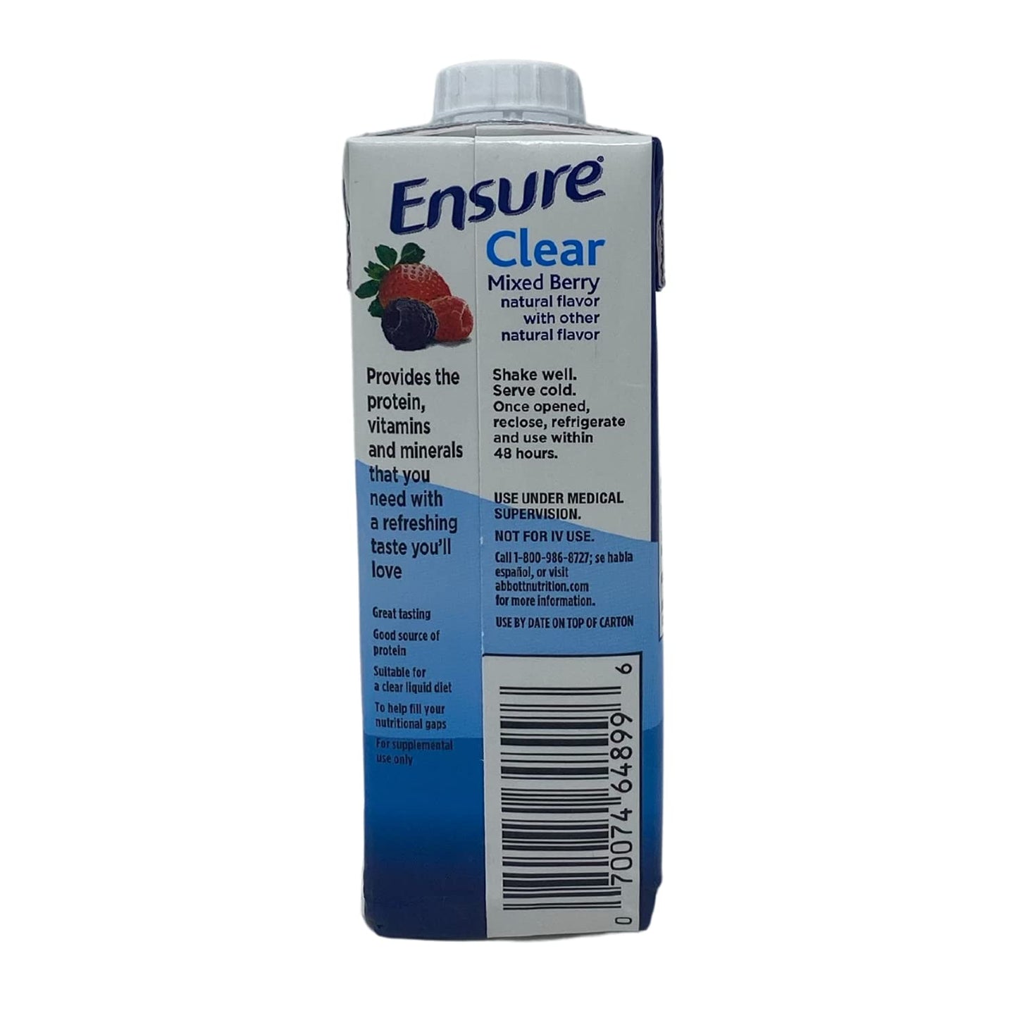Abbott Ensure Clear Mixed Berry Drink, 8oz Carton - Case of 24