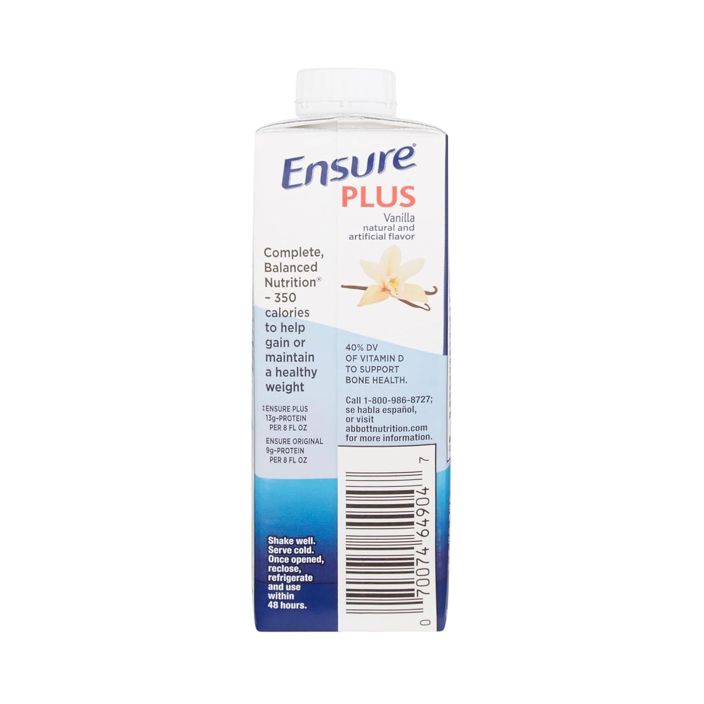 Abbott Ensure Plus Vanilla 8oz Carton - Pack of 10 - 10.6 Ounce Total
