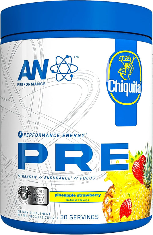 ABE All Black Everything AN Performance Pre-Workout Powder Supplement - 30 Servings - Energy Drink with 300mg Caffeine, Beta Alanine, Citrulline - Strawberry Pineapple, Third-Party Tested - Men & Women