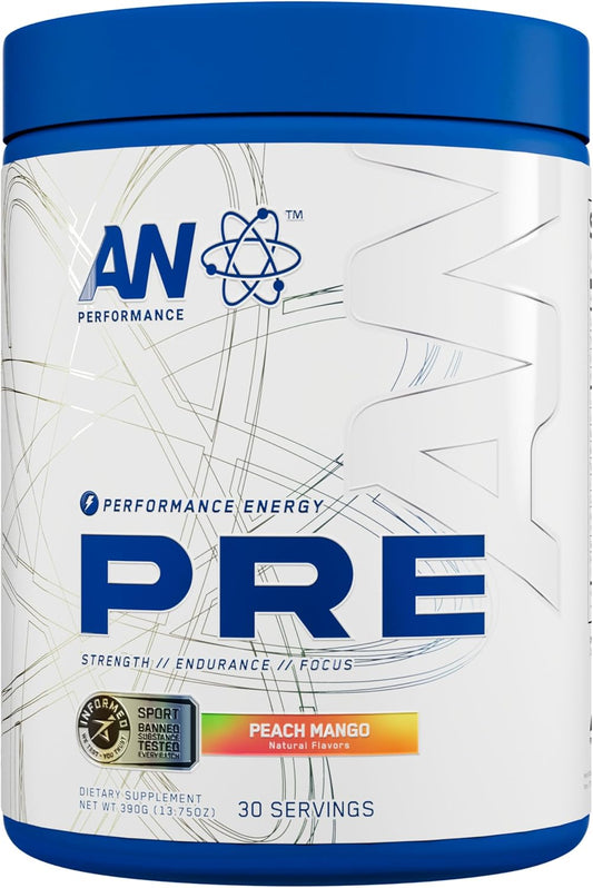 ABE All Black Everything AN Performance Pre-Workout Powder Supplement - Peach Mango, 30 Servings