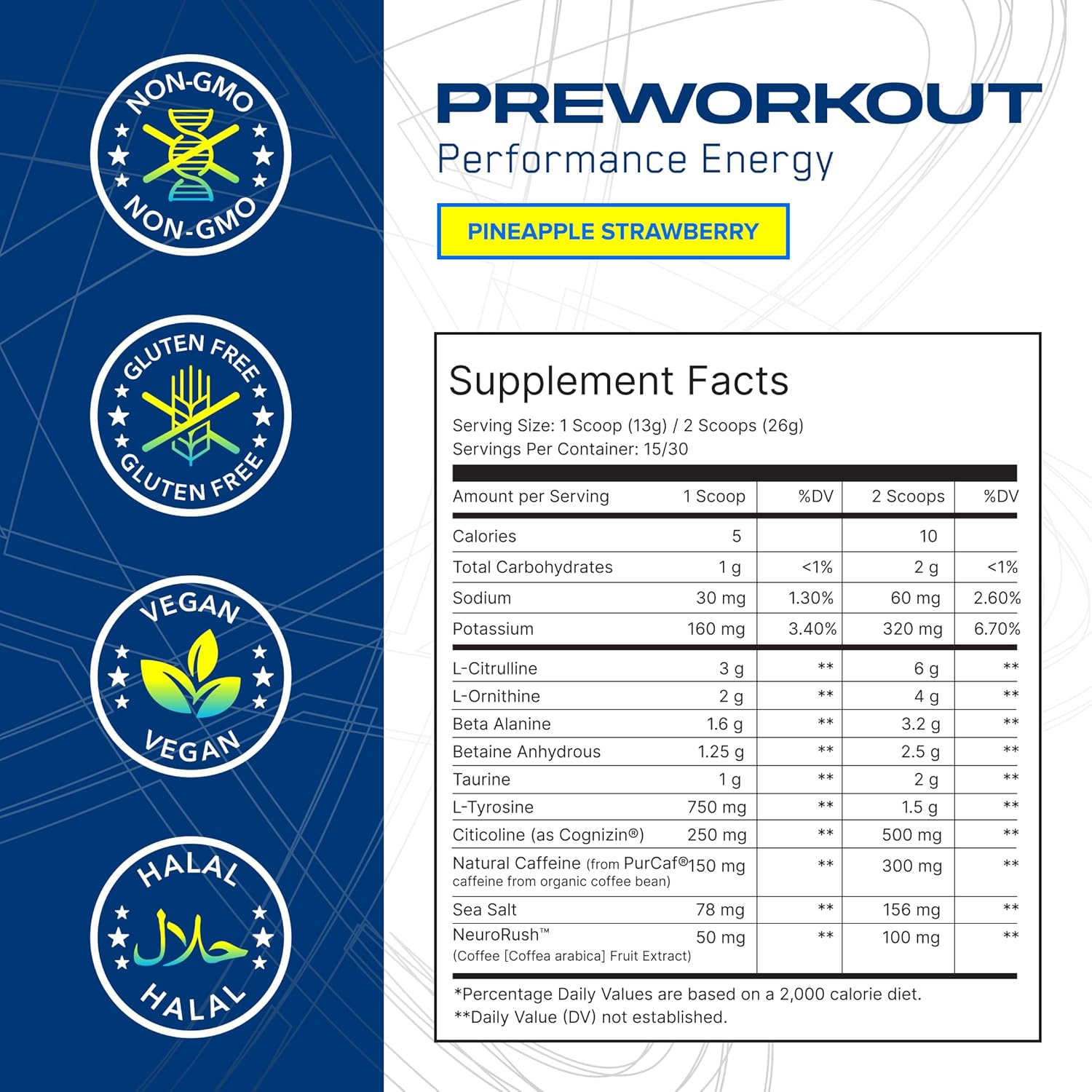 ABE All Black Everything AN Performance Pre-Workout Powder Supplement - 30 Servings - Energy Drink with 300mg Caffeine, Beta Alanine, Citrulline - Strawberry Pineapple, Third-Party Tested - Men & Women