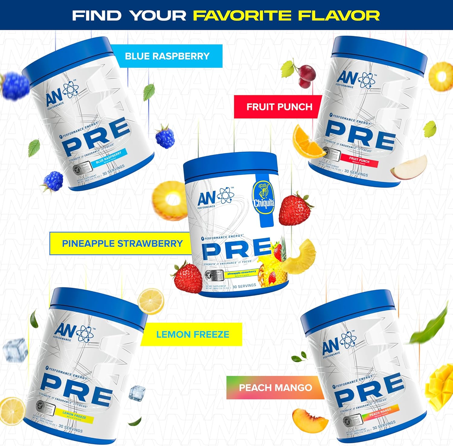 ABE All Black Everything AN Performance Pre-Workout Powder Supplement - 30 Servings - Energy Drink with 300mg Caffeine, Beta Alanine, Citrulline - Strawberry Pineapple, Third-Party Tested - Men & Women