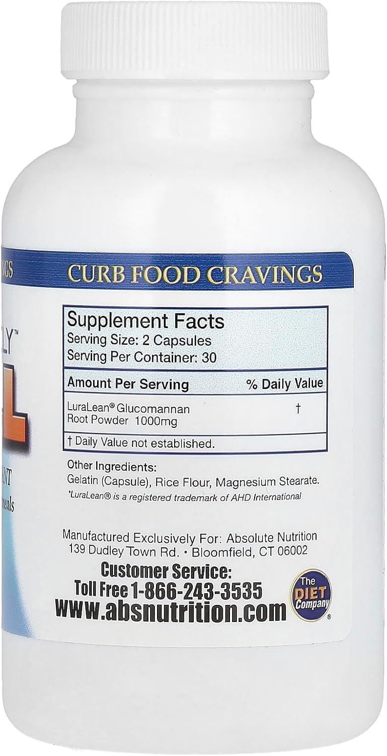 Absolute Nutrition Appetite Suppressant Capsules - Curb Cravings & Feel Full - 60 Count