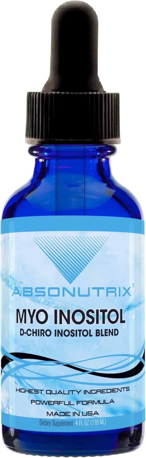 Absonutrix Myo Inositol & D-Chiro Inositol Blend Drops - 590mg, 4 Fl Oz - Quick Absorption, GMP-Certified, Non-GMO - Made in USA