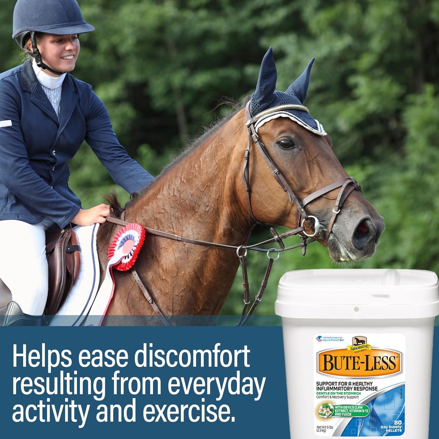 Absorbine Bute-Less Pellets for Comfort & Recovery, Supports Healthy Inflammatory Response, 5 lb - 80 Day Supply