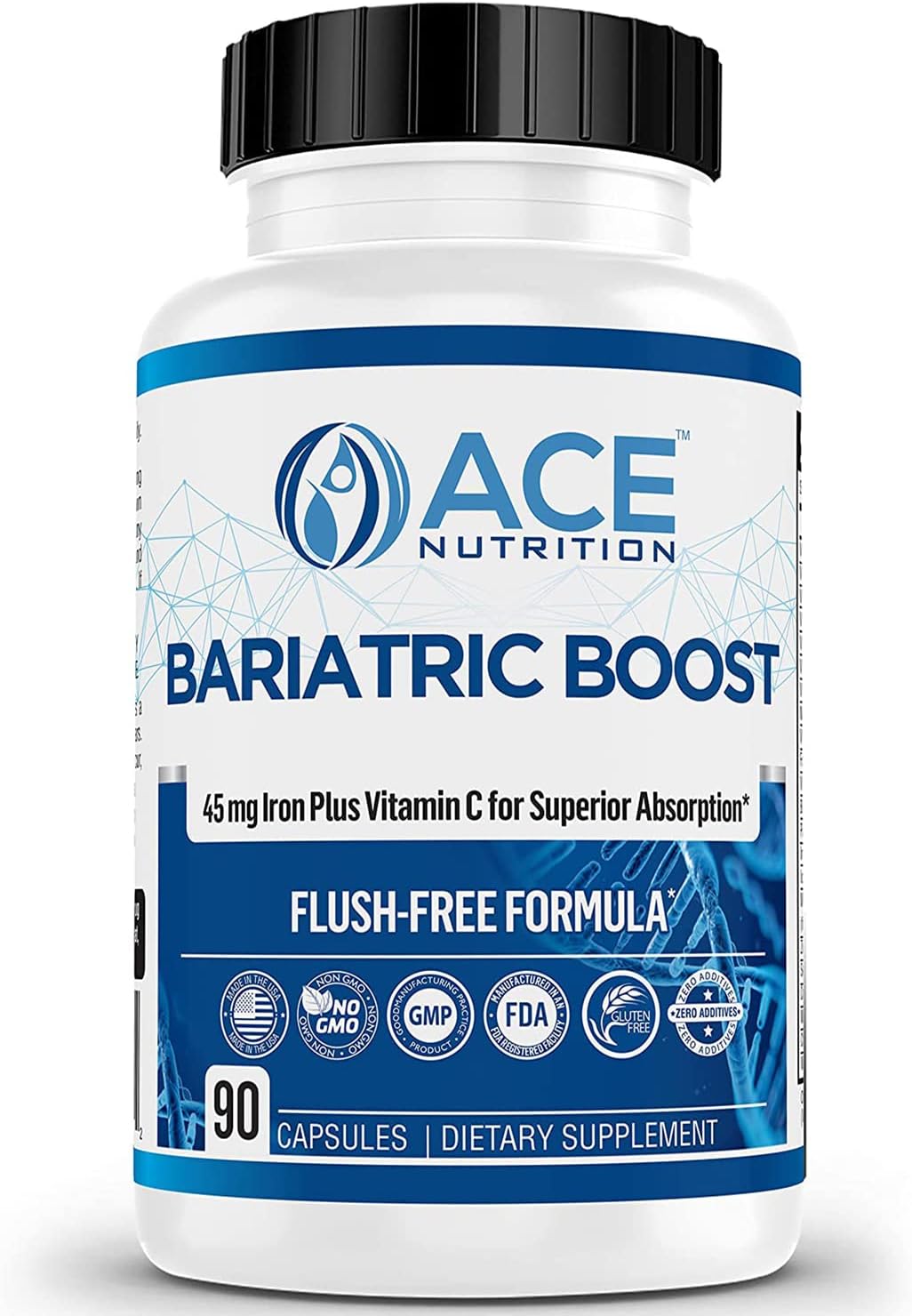 ACE NUTRITION Bariatric Boost One-A-Day Multivitamin - 90 Day Supply with Iron | Non-GMO, Gluten Free, Made in USA