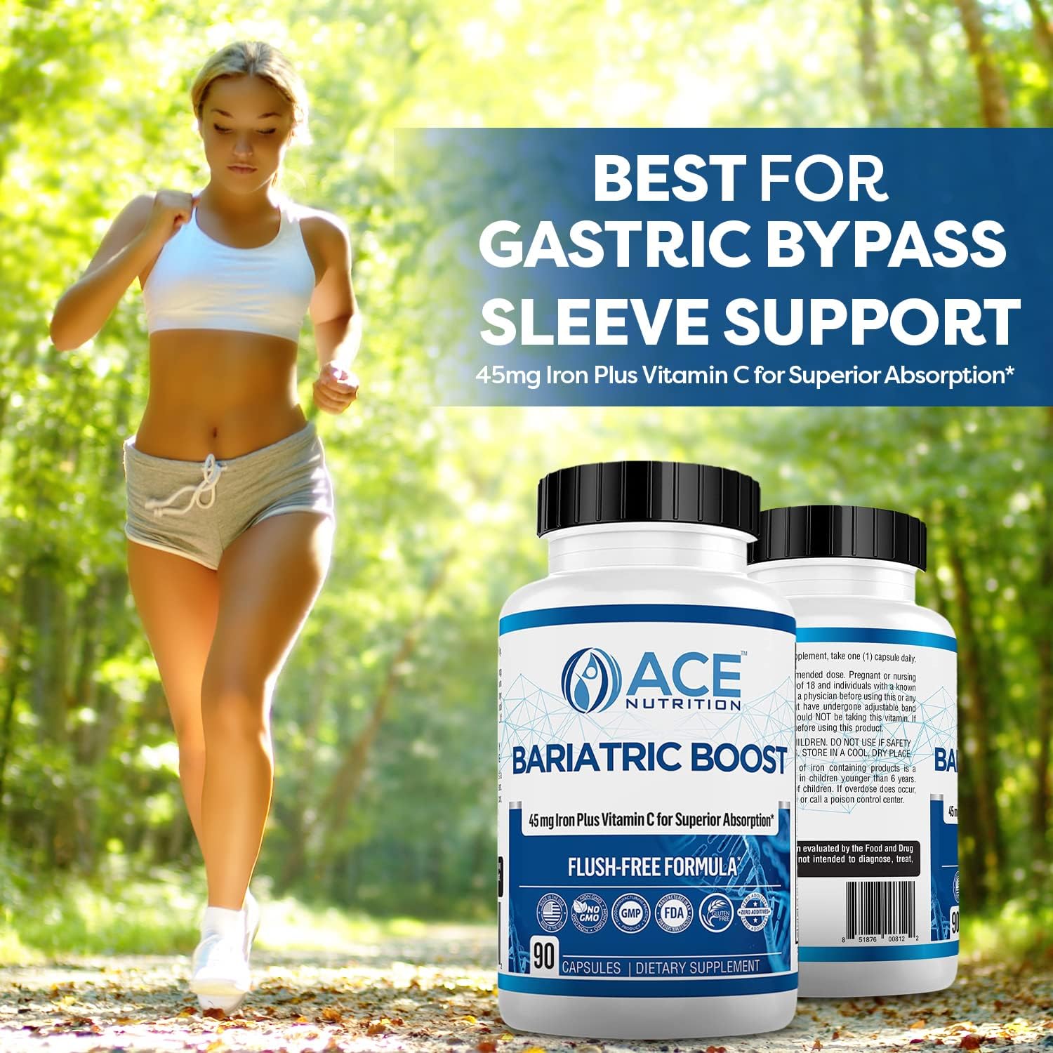 ACE NUTRITION Bariatric Boost One-A-Day Multivitamin - 90 Day Supply with Iron | Non-GMO, Gluten Free, Made in USA