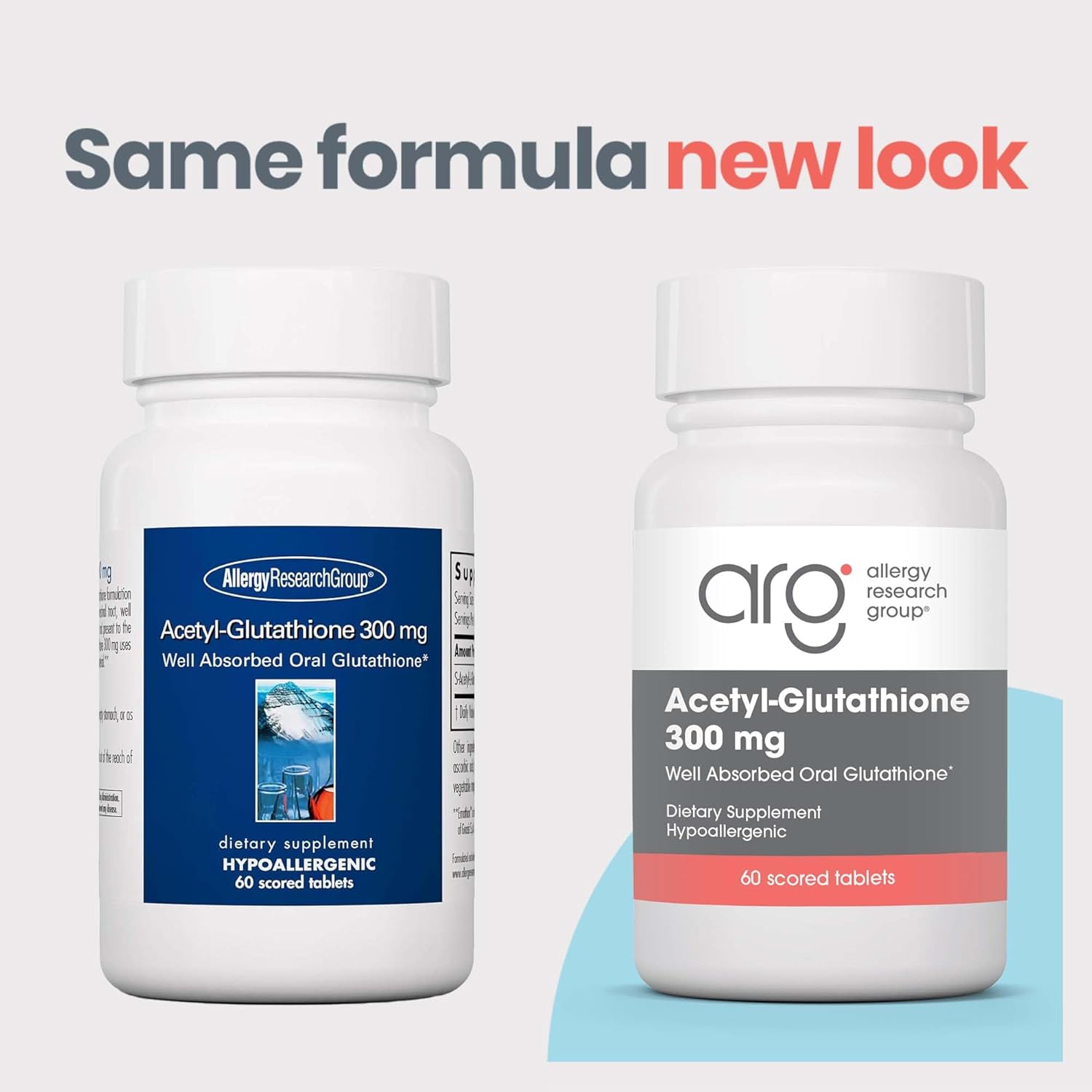 Acetyl-Glutathione by Allergy Research Group - High Absorption Oral Glutathione for Immune Support - 300mg, 60 Capsules