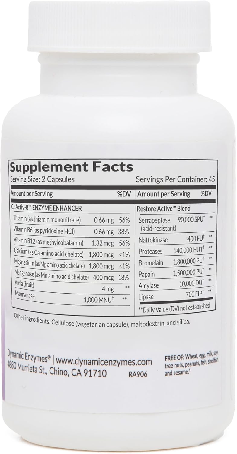 Acid-Resistant Enzymes for Muscle, Joint, and Tissue Support - 40 Count