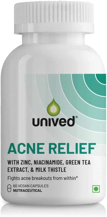 Acne Supplement with Zinc, Niacinamide, Green Tea, & Milk Thistle | Vegan Capsules for Clear Skin | 60 Day Supply